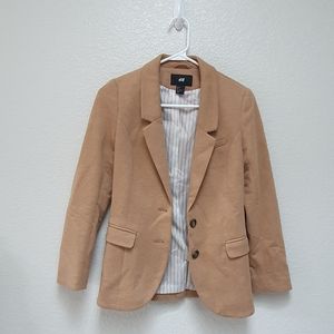 Tan H&M blazer with brown elbow lining